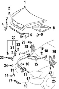 Foto de Cerrojo del capo Original para Lexus RX330 Lexus RX350 Lexus RX400h Marca LEXUS N�mero de Parte 535500E010