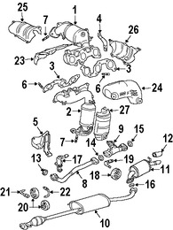 Foto de Sujetador Sistema de Escape Original para Toyota Camry Toyota Highlander Toyota Avalon   Lexus RX350 Marca LEXUS Nmero de Parte 175650P051