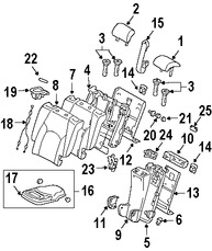 Foto de Bastidor de Respaldo de Asiento Original para Lexus RX330 Lexus RX350 Lexus RX400h Toyota Highlander Marca LEXUS Nmero de Parte 710170E010