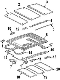 Foto de Motor del Techo Corredizo Original para Lexus RX330 2004 2005 2006 Lexus RX350 2007 Marca LEXUS Nmero de Parte 6326048070