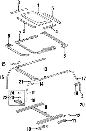 Foto de Cristal del Techo Corredizo Original para Lexus IS300 2001 2002 2003 2004 2005 Marca LEXUS Nmero de Parte 6320153012