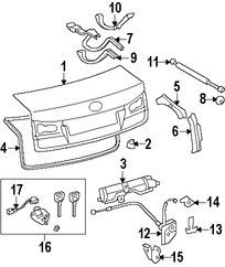 Foto de Tapa del maletero Original para Lexus IS250 Lexus IS350 Marca LEXUS Nmero de Parte 6440153131