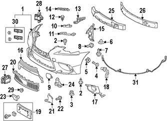 Foto de Soporte de cubierta de parachoques Original para Lexus IS250 Lexus IS350 Lexus IS200t Lexus IS300 Marca LEXUS Nmero de Parte 5213453020