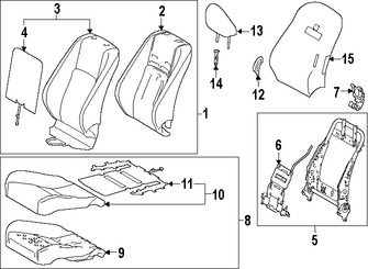 Foto de Respaldo completo de Asiento Original para Lexus IS250 Lexus IS350 Lexus IS200t Lexus IS300 Marca LEXUS Nmero de Parte 7140153070D1