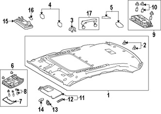 Foto de Techo Interior Original para Lexus IS250 Lexus IS350 Lexus IS200t Lexus IS300 Marca LEXUS N�mero de Parte 6331153290B1