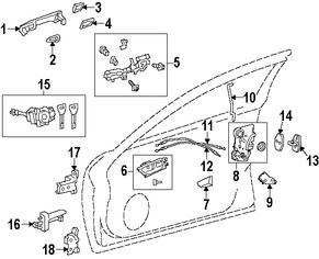 Foto de Manija interior de puerta Original para Lexus IS250 Lexus IS350 Lexus IS200t Lexus IS300 Marca LEXUS Nmero de Parte 6927053010C0