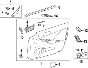 Foto de Bisel de Switch de Vidrio Electrico Original para Lexus IS250 Lexus IS350 Lexus IS200t Lexus IS300 Marca LEXUS N�mero de Parte 7423153190C0