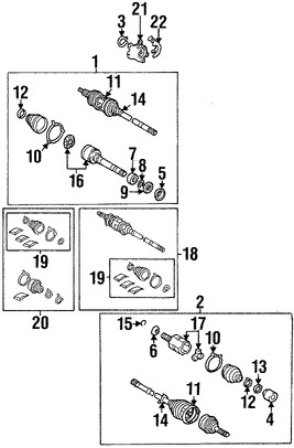 Foto de Juego Bota para Junta Homocinetica Original para Toyota Scion  Lexus Marca LEXUS Nmero de Parte 0443842180