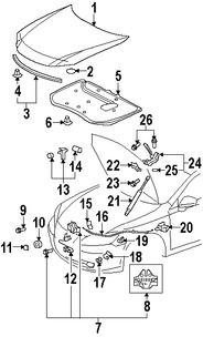Foto de Bisagra del capo Original para Lexus ES350 2007 2008 2009 2010 2011 2012 Marca LEXUS N�mero de Parte 5342033210