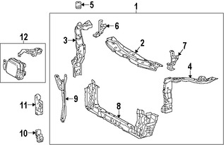 Foto de Barra sujecin soporte del radiador Original para Toyota Camry Toyota Avalon Toyota    Lexus ES300h Lexus ES350 Marca LEXUS Nmero de Parte 5710407022