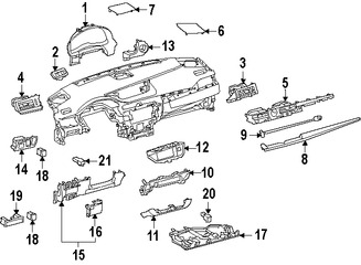 Foto de Cobertura Panel de Instrumentos Original para Lexus ES300h 2017 2016 Lexus ES350 2017 2016 Marca LEXUS Nmero de Parte 5530233231C0