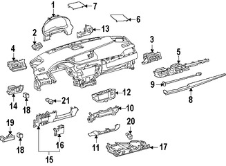 Foto de Cobertura Panel de Instrumentos Original para Lexus ES300h 2017 2016 Lexus ES350 2017 2016 Marca LEXUS Nmero de Parte 5530233231C0