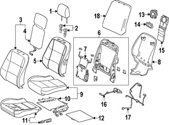 Foto de Cojin de respaldo de Asiento Original para Lexus ES350 Lexus ES300h Marca LEXUS Nmero de Parte 7155133350