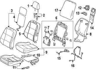 Foto de Cojin de respaldo de Asiento Original para Lexus ES300h 2016 2017 Lexus ES350 2016 2017 Marca LEXUS Nmero de Parte 7155106700