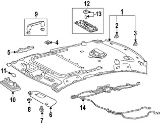 Foto de Techo Interior Original para Lexus ES300h 2016 2017 Lexus ES350 2016 2017 Marca LEXUS Nmero de Parte 6331033750B0