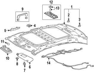 Foto de Techo Interior Original para Lexus ES300h 2016 2017 Lexus ES350 2016 2017 Marca LEXUS Nmero de Parte 6331033870B0