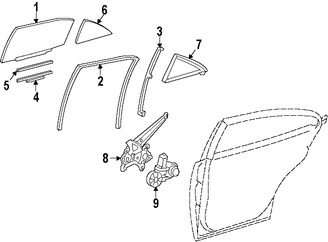 Foto de Cristal de Puerta Original para Lexus ES350 Lexus ES300h Marca LEXUS Nmero de Parte 6811333181