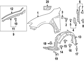 Foto de Guardafango Original para Lexus RC F 2015 2016 2017 Marca LEXUS N�mero de Parte 5381124210