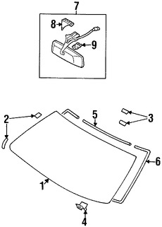 Foto de Espejo retrovisor interior Original para Lexus LS430 2001 2002 2003 Marca LEXUS N�mero de Parte 8781050120A1