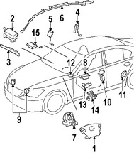 Foto de Sensor de impacto del Air Bag Original para Lexus LS460 Lexus LS600h Lexus IS F Marca LEXUS Nmero de Parte 8917339385