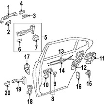 Foto de Refuerzo de Manija Exterior de la Puerta Original para Lexus LS460 Lexus LX570 Lexus ES350 Lexus LS600h Toyota Land Cruiser Marca LEXUS Nmero de Parte 8974353020