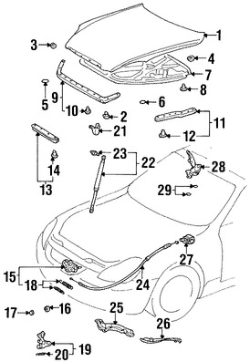 Foto de Cerrojo del capo Original para Lexus SC430 Marca LEXUS N�mero de Parte 5351024060