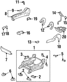 Foto de Perilla de ajuste de asiento Original para Lexus SC430 Marca LEXUS Nmero de Parte 7252624040A0