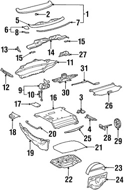 Foto de Panel de maletero Original para Lexus SC430 Marca LEXUS N�mero de Parte 6471724130B0