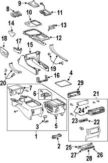 Foto de Cerrojo de Consola Central Original para Lexus GX470 Marca LEXUS N�mero de Parte 5890860030