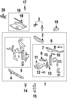 Foto de Barra sujecin soporte del radiador Original para Lexus LX570 Toyota Land Cruiser Marca LEXUS Nmero de Parte 5320560060