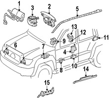 Foto de Sensor de impacto del Air Bag Original para Lexus LX570 Toyota Land Cruiser Marca LEXUS Nmero de Parte 8917369205