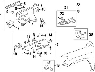 Foto de Protector de Guardafangos Original para Lexus LX570 Marca LEXUS N�mero de Parte 5379660040