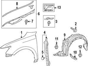 Foto de Protector de Guardafangos Original para Lexus CT200h Marca LEXUS N�mero de Parte 5380576011