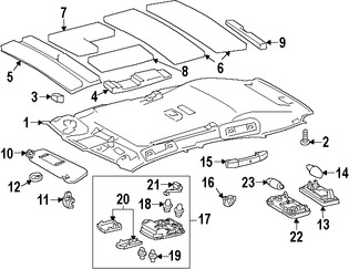 Foto de Techo Interior Original para Lexus CT200h Marca LEXUS N�mero de Parte 6331076010C0