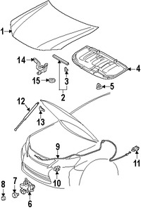 Foto de Cable Abre Capo Original para Lexus HS250h 2010 2011 2012 Marca LEXUS N�mero de Parte 5363075030