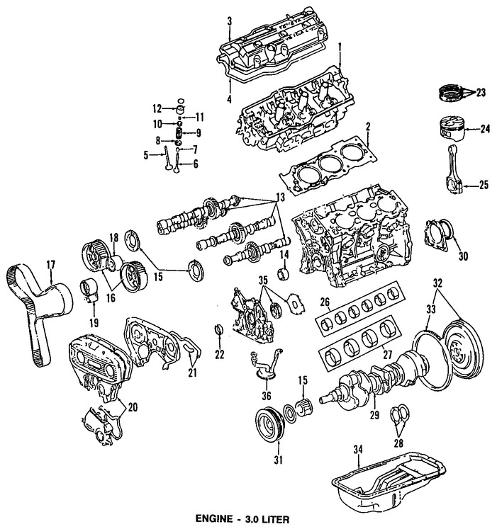Foto de Motor Completo Original para Lexus ES300 1992 1993 Marca LEXUS Nmero de Parte 1900062080