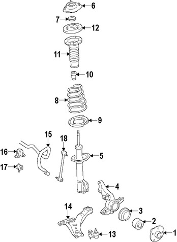 Foto de Puntal de suspensi�n Original para Toyota Camry Lexus ES300 Marca LEXUS N�mero de Parte 4852033011