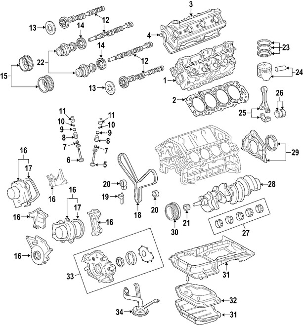 Foto de Arbol de Levas Original para Lexus Toyota Marca LEXUS N�mero de Parte 1350250020