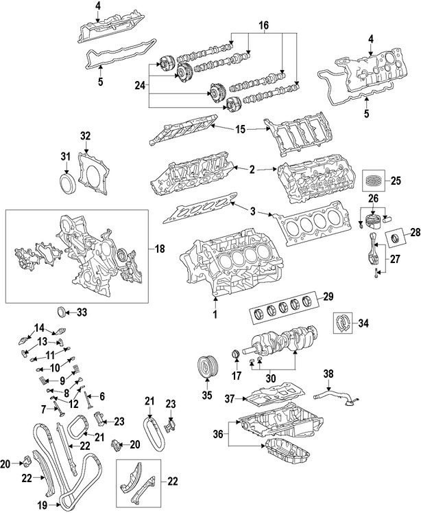 Foto de Motor Completo Original para Lexus LS460 2007 2008 2009 Marca LEXUS Nmero de Parte 1900038200