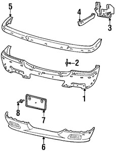 Foto de Soporte de la placa Original para Mazda B2300 Mazda B3000 Mazda B4000 Marca MAZDA Nmero de Parte 1F2050362