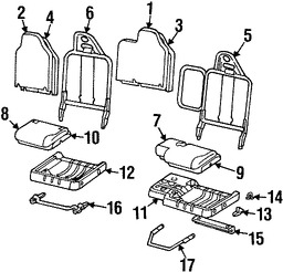 Foto de Bastidor de Asiento Original para Mazda B2300 Mazda B3000 Mazda B4000 Marca MAZDA Nmero de Parte 1F7088163