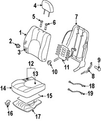 Foto de Almohadilla Calentadora de Asiento Original para Mazda Tribute 2005 2006 2008 2009 Marca MAZDA N�mero de Parte EF928868Y