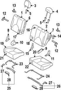 Foto de Bastidor de Respaldo de Asiento Original para Mazda Tribute 2005 2006 2008 2009 2010 Marca MAZDA N�mero de Parte EF9188730C