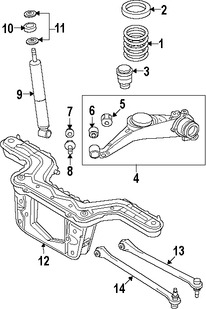 Foto de Buje De Brazo De Control Trasero Original para Mazda Tribute Marca MAZDA Nmero de Parte ZZDL28460