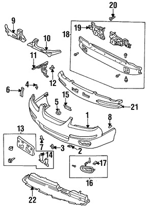 Foto de Soporte de la placa Original para Mazda Millenia 1995 1996 1997 1998 1999 2000 Marca MAZDA N�mero de Parte TA01500N1