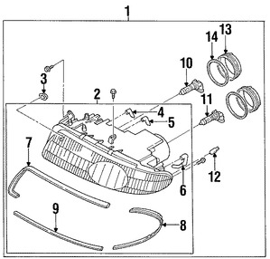 Foto de Faro Original para Mazda Millenia 1995 1996 Marca MAZDA N�mero de Parte TA015103XC