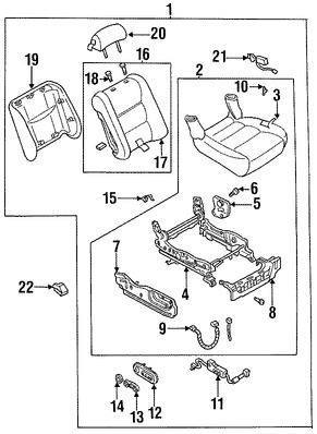 Foto de Guia de Reposacabezas Original para Mazda Millenia 1995 1996 1997 1998 1999 2000 Marca MAZDA Nmero de Parte J00188147A09