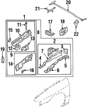 Foto de Protector del Guardafangos Original para Mazda Protege5 Mazda Protege Marca MAZDA N�mero de Parte BJ0J54220C