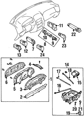 Foto de Interruptor Dimmer del tablero de instrumentos Original para Mazda Protege Mazda Protege5 Marca MAZDA N�mero de Parte BN4G666R0