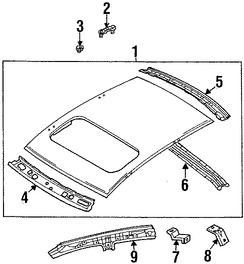 Foto de Panel de Techo Original para Mazda Protege5 2003 2002 Marca MAZDA N�mero de Parte BJYL7060X